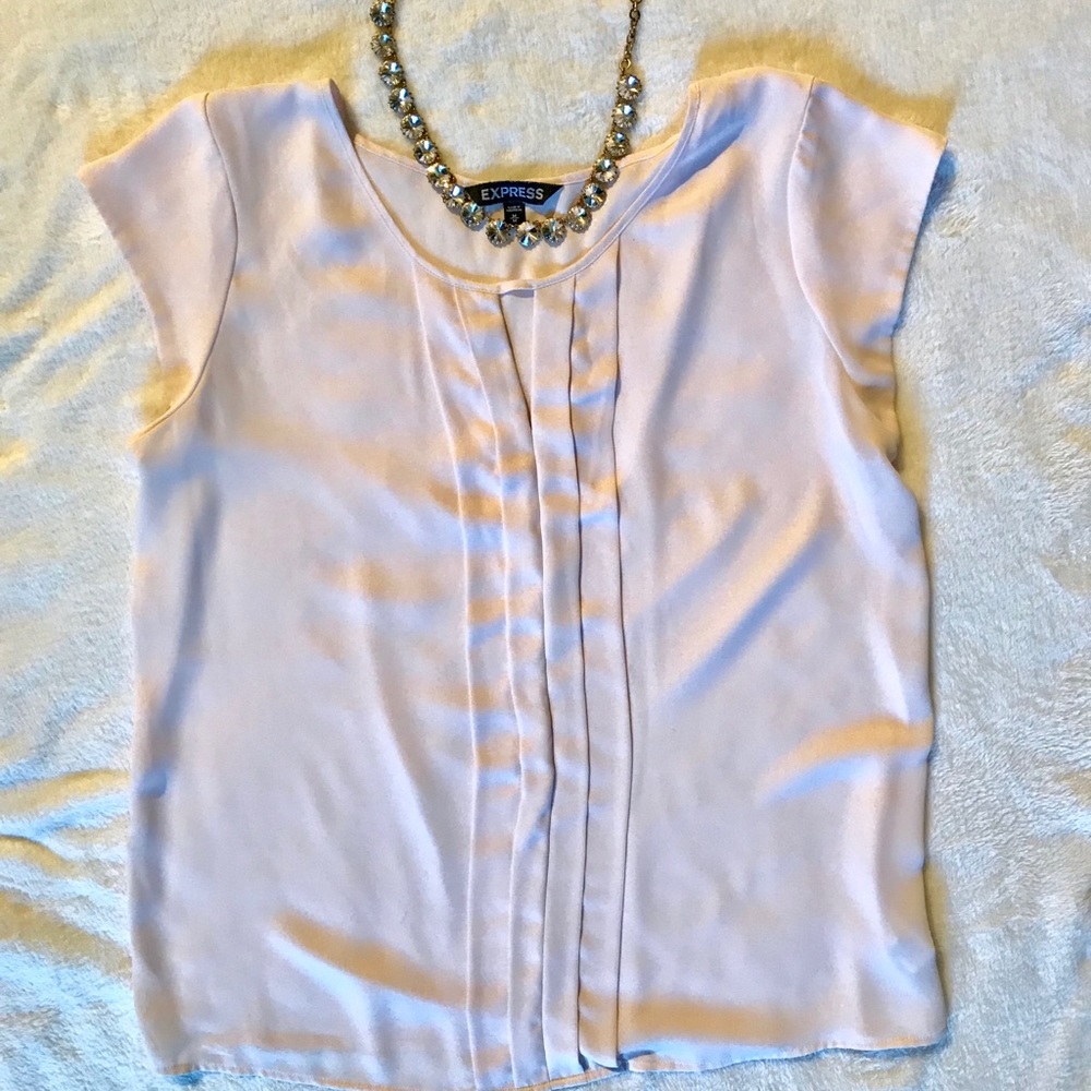 Blush Blouse with Keyhole Detail